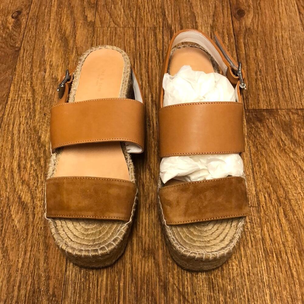 Rag & Bone Edie Wedge Brown Tobacco Jute Espadrille Size 8 (38) - Picture 5 of 16